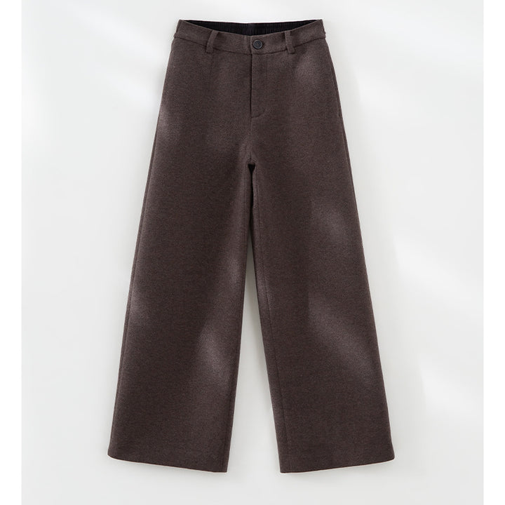 Damen Hochtaillierte Wollmix-Palazzohose mit geradem Bein und elastischem Rückenteil Echoarchiv