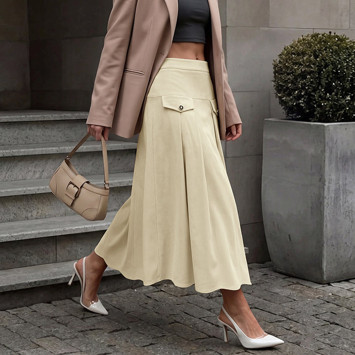 Damen Eleganter Plisseerock mit Gürteldetails Echo Archiv