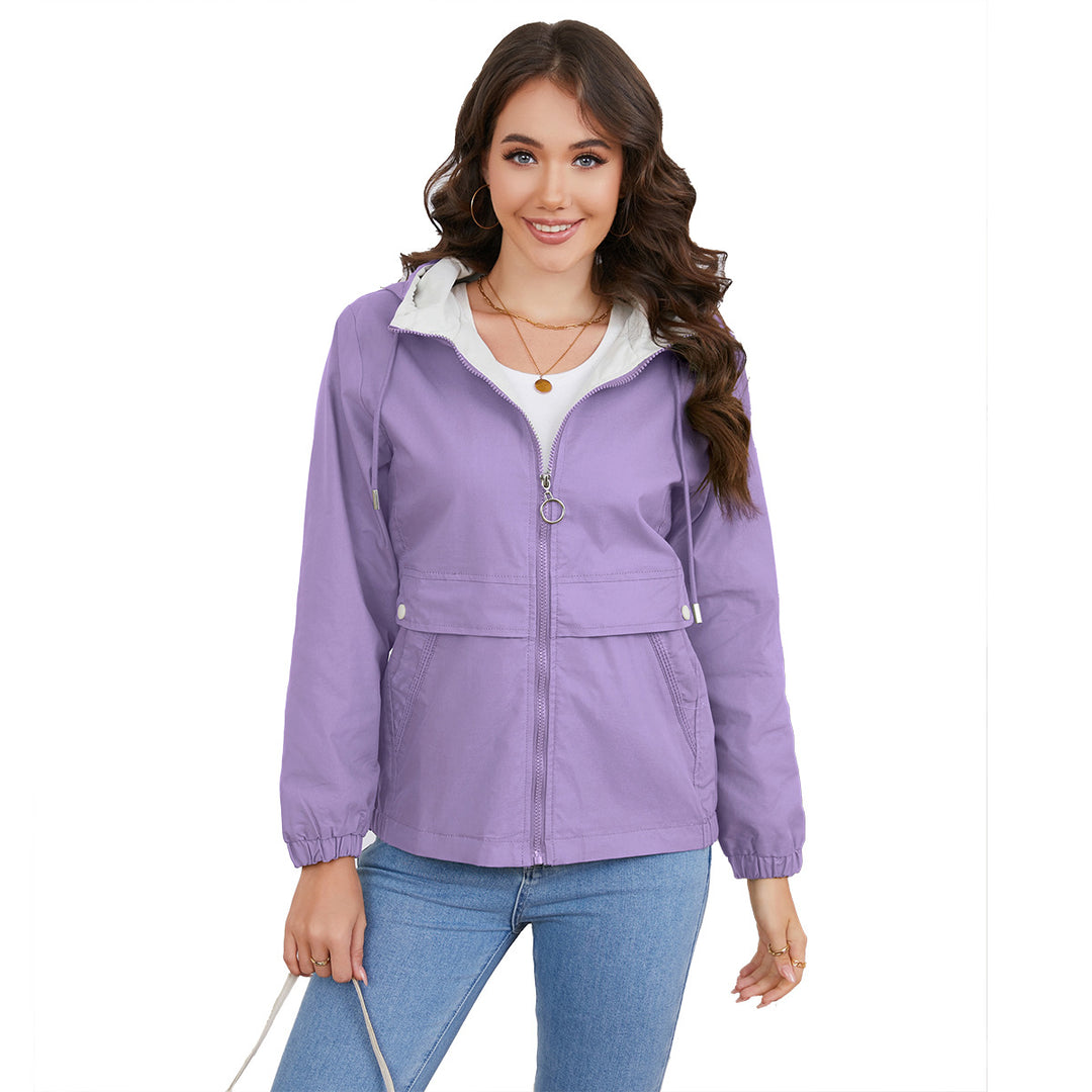 Damen nan leichter wasserabweisender Kapuzenparka mit Tunnelzug, Ringzipper und verdeckter Druckknopfleiste Echo Archiv