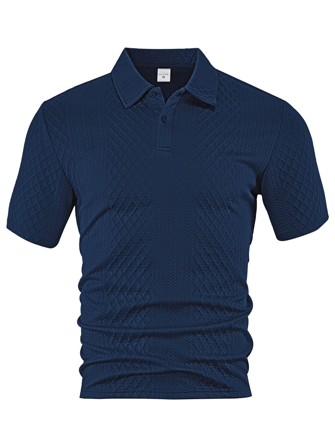 Herren kurzärmeliges Polohemd mit strukturiertem Design Echoarchiv