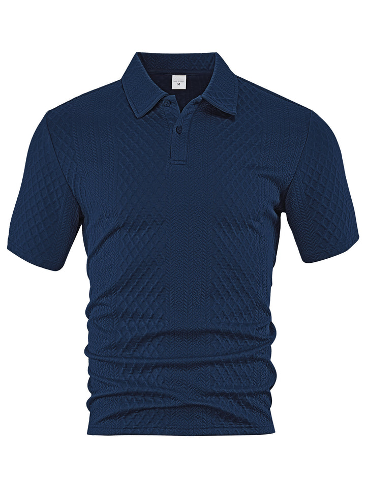 Herren kurzärmeliges Polohemd mit strukturiertem Design Echoarchiv