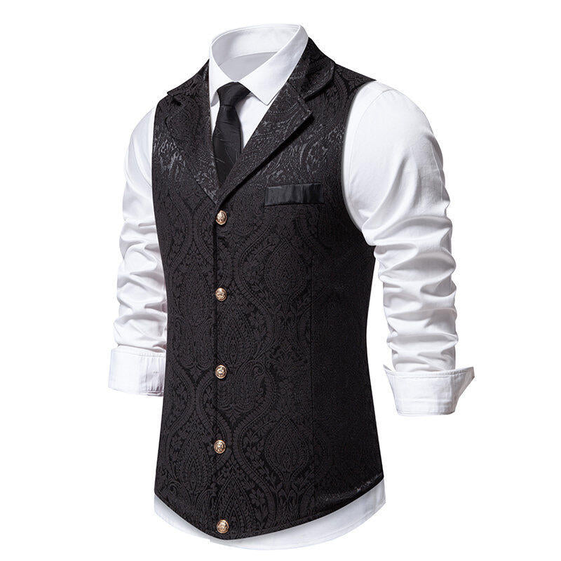 Herren elegante Anzugweste mit feinem Floral-Muster und hochwertiger Verarbeitung Echoarchiv