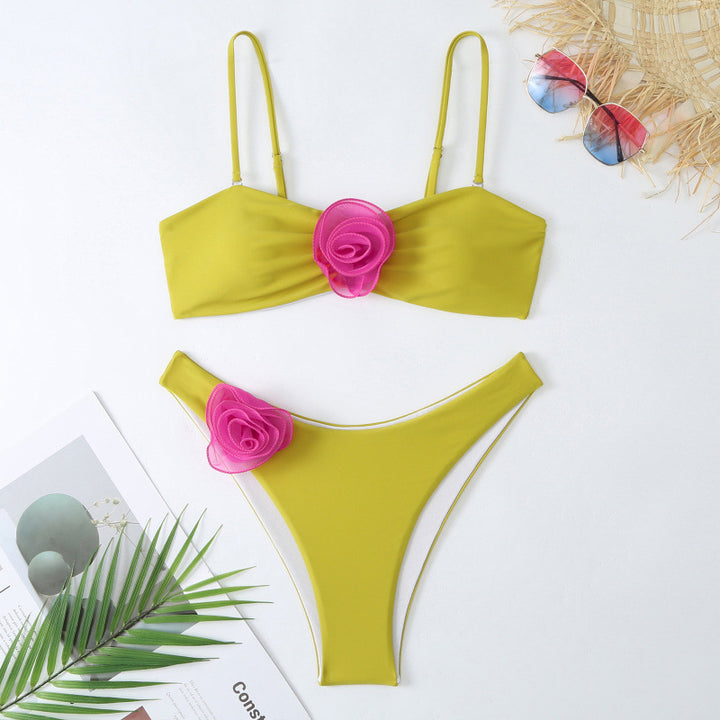 Damen Bikini-Set mit verspieltem Blumendetail und schickem Wickel-Design Echo Archiv