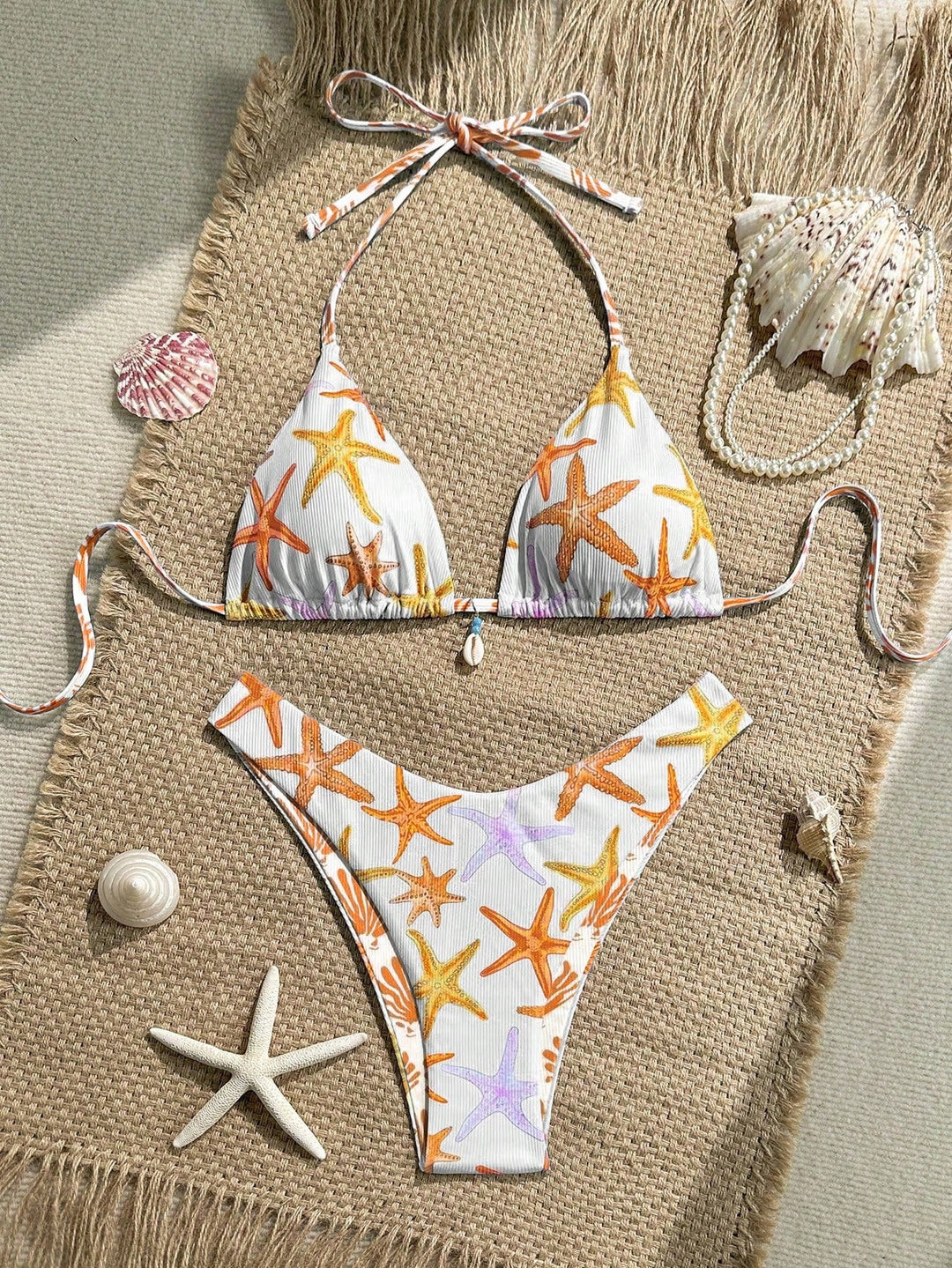 Damen Triangel-Bikini mit maritimem Sternenmuster Echo Archiv