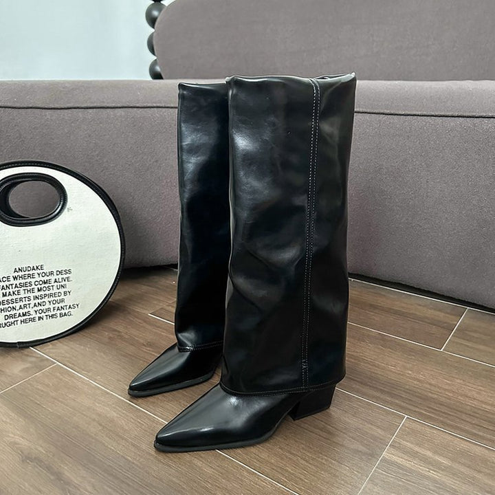 Damen Elegante und schicke Stiefel mit Blockabsatz Echo Archiv