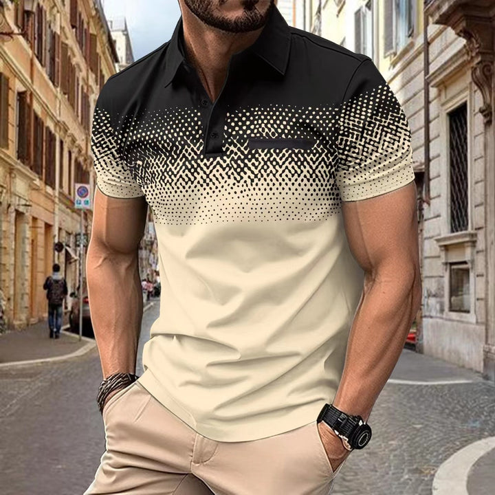 Herren Poloshirt mit modernem Grafikprint Echoarchiv