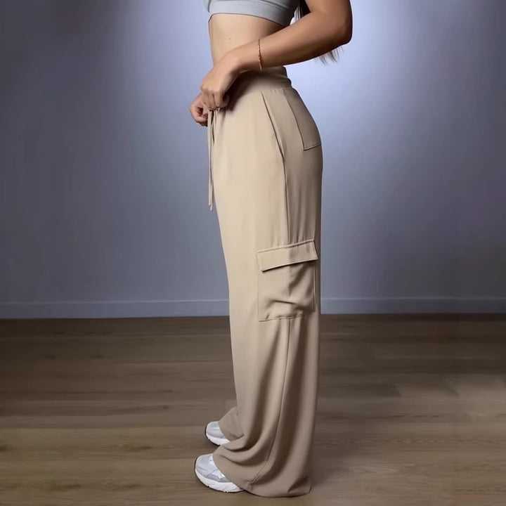 Damen Modische Cargo-Hose mit weitem Bein Echo Archiv