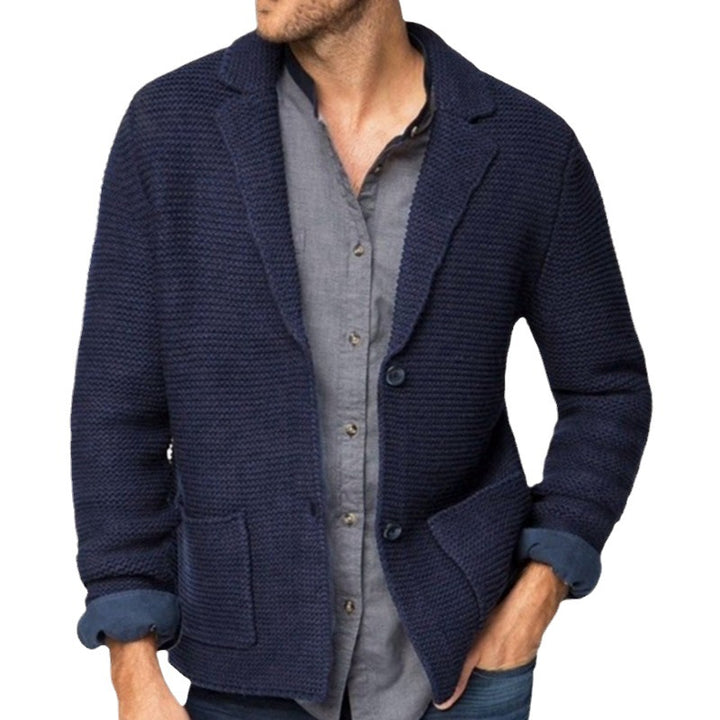 Herren Strickblazer mit strukturiertem Design und praktischen Taschen Echoarchiv