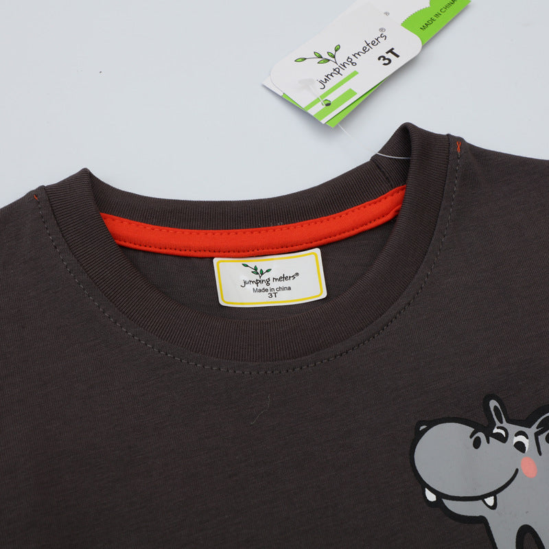 Jungen T-Shirt mit lustigem Nilpferd-Applikation Echo Archiv