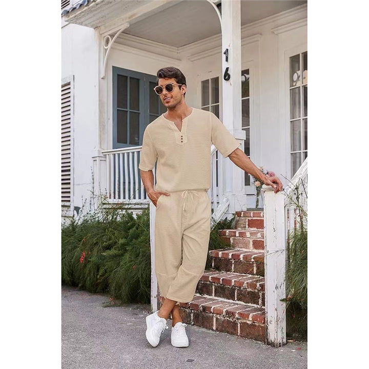 Herren lässiges Freizeitanzug-Set mit stylischem Knopfleisten-Design Echoarchiv