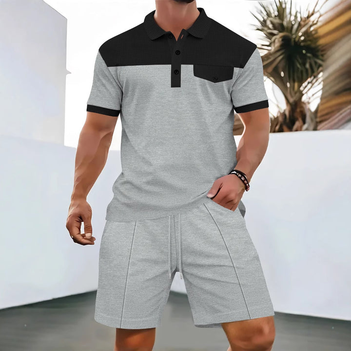 Herren sportliches Poloshirt mit kombiniertem Shorts-Design und atmungsaktiven Eigenschaften Echoarchiv
