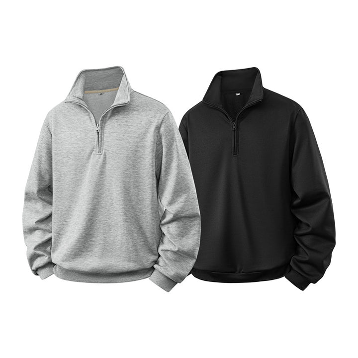 Herren Halbzip-Sweatshirt mit Stehkragen und Rippbündchen Echo Archiv