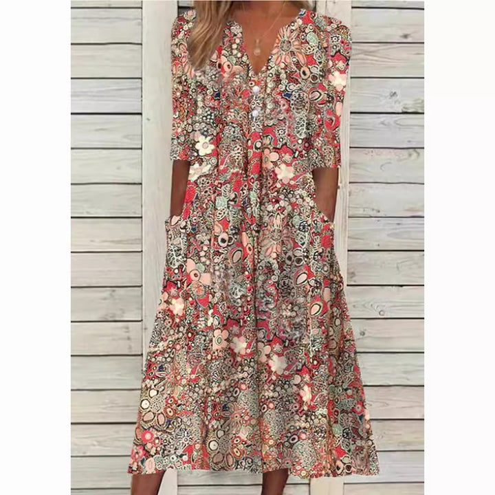 Echoarchiv | Stilvolle Blumige Hemdblusenkleid