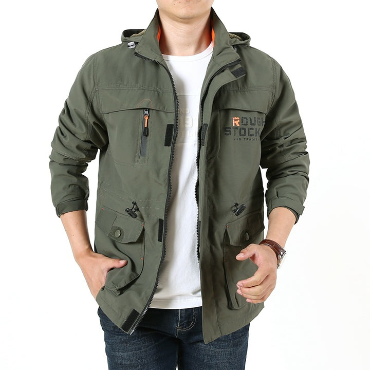 Herren Wetterfeste Outdoorjacke mit verstellbarer Kapuze Echo Archiv
