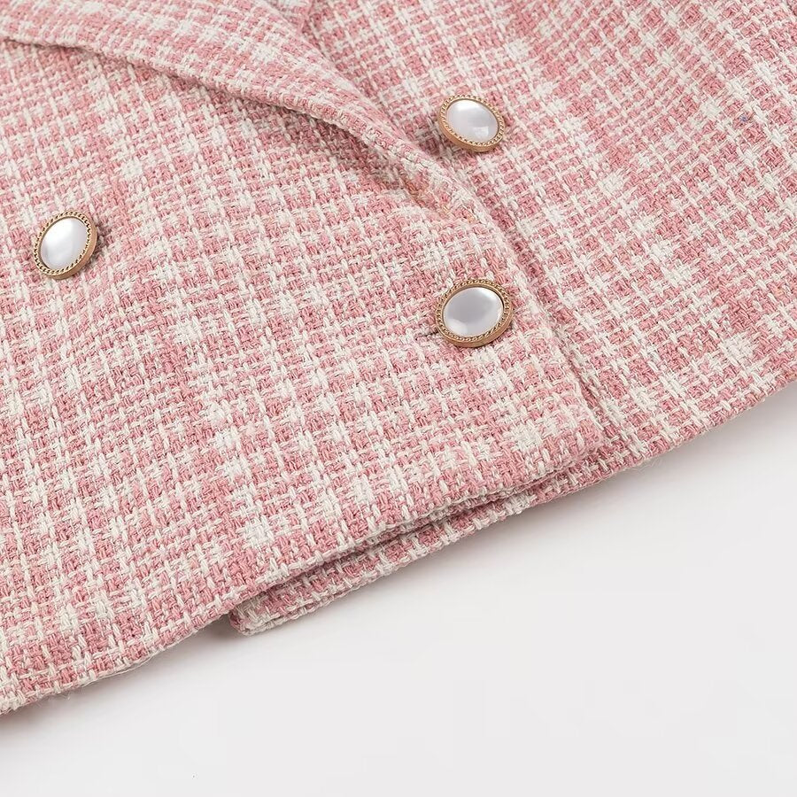 Damen Kurzblazer im Bouclé‑Tweed mit Reverskragen und Zierknöpfen Echo Archiv