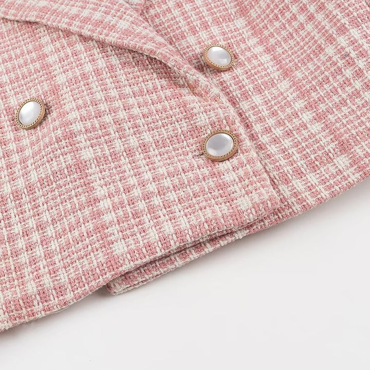 Damen Kurzblazer im Bouclé‑Tweed mit Reverskragen und Zierknöpfen Echo Archiv