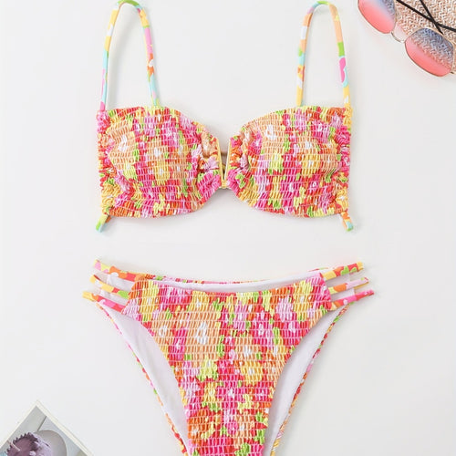 Damen Bandeau-Bikini mit verspieltem Rüschen-Design Echo Archiv