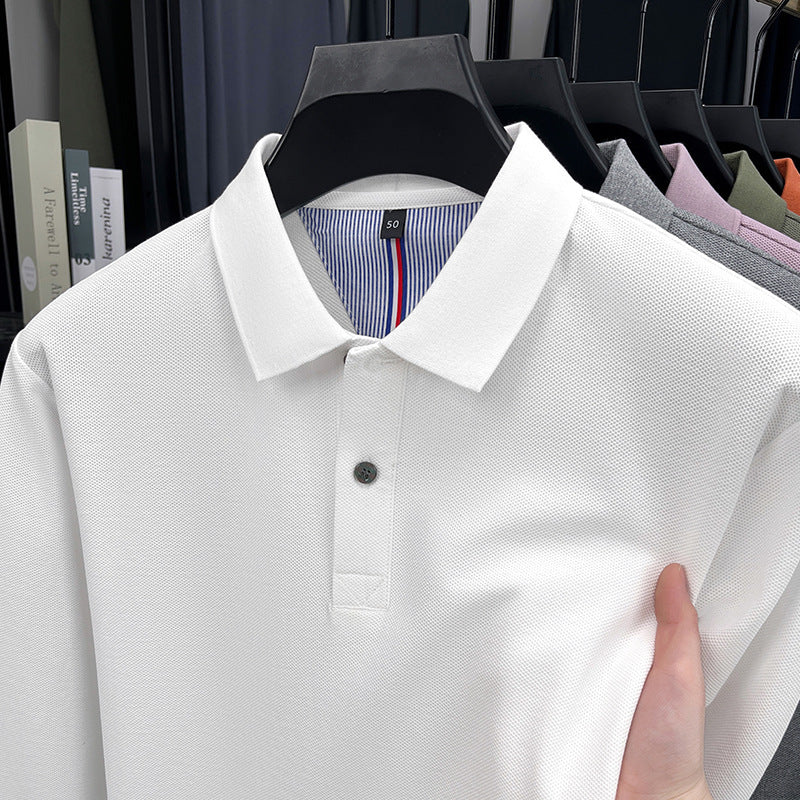 Herren Langärmliges Polohemd mit strukturiertem Design und atmungsaktiven Eigenschaften Echoarchiv