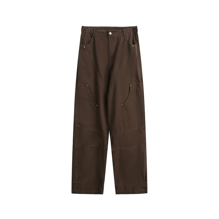 Damen Weite High‑Waist Cargo‑Hose mit Multifunktionstaschen und verstellbarem Saum Echoarchiv