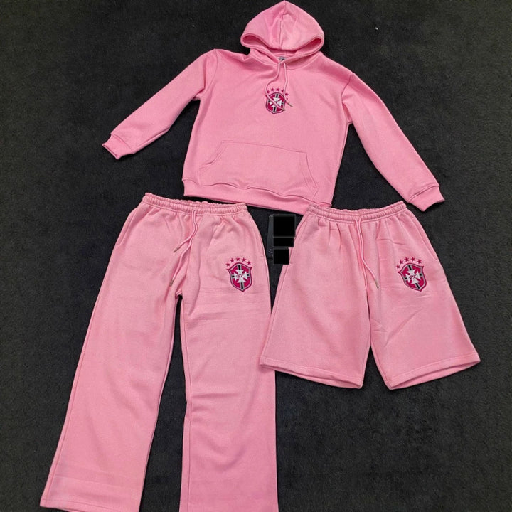 Damen nan weite Jogginghose mit elastischem Bund, Tunnelzug und gesticktem Emblem Echo Archiv