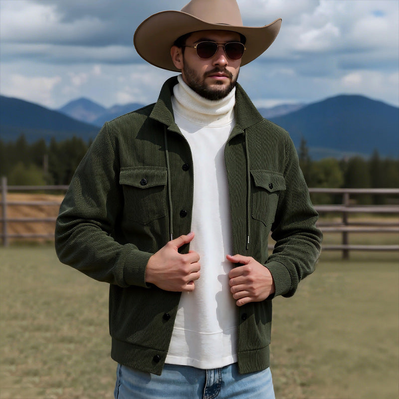 Herren Cordjacke mit praktischen Brusttaschen und Kordelzug Echoarchiv