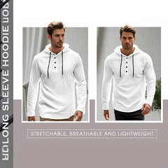 Herren sportlicher Kapuzenpullover mit modischer Knopfleiste und atmungsaktiver Struktur Echoarchiv