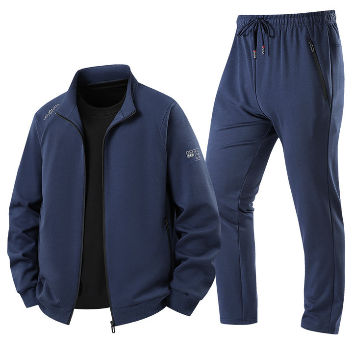 Herren Leichter Freizeit-Trainingsanzug-Set mit Reißverschlussjacke, elastischer Bund & Reißverschlusstaschen Echoarchiv
