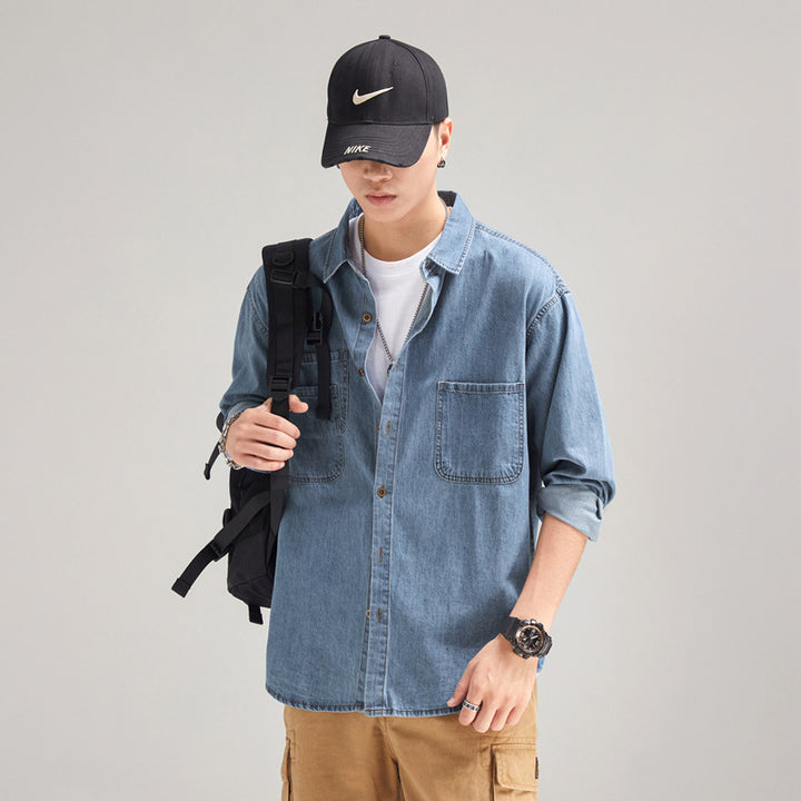 Herren lässiges Denim-Hemd Echoarchiv