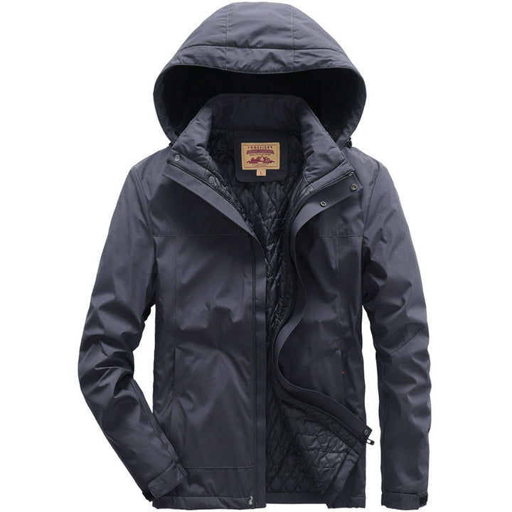 Herren wasserabweisende gesteppte Thermojacke mit verstellbarer Kapuze und winddichter Membran Echo Archiv
