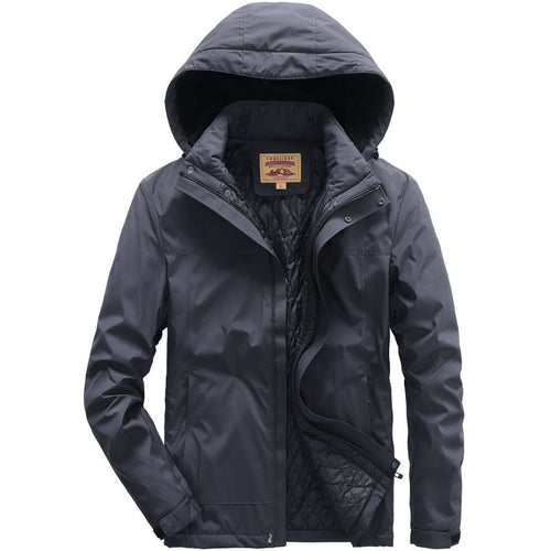 Herren wasserabweisende gesteppte Thermojacke mit verstellbarer Kapuze und winddichter Membran Echo Archiv