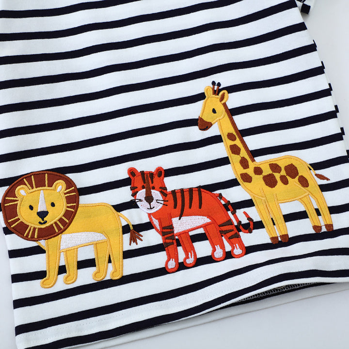 Kinder T-Shirt mit lebendigen Tierapplikationen Echo Archiv