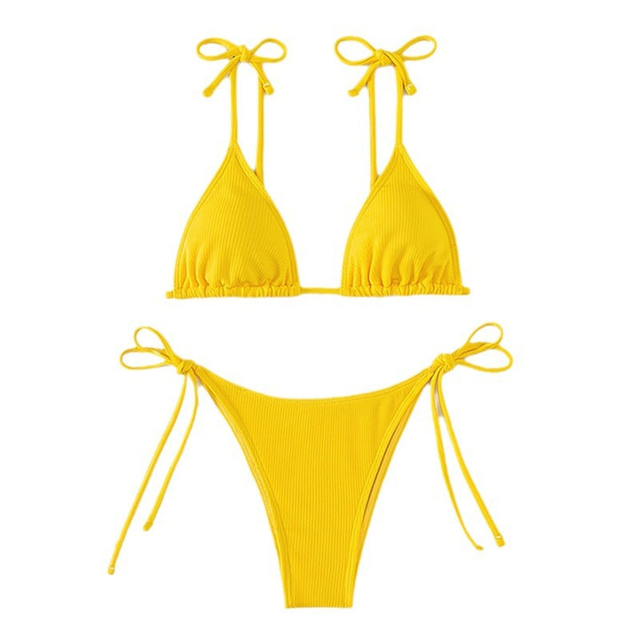 Damen Triangel-Bikini mit verstellbaren Trägern und hohem Beinausschnitt Echo Archiv
