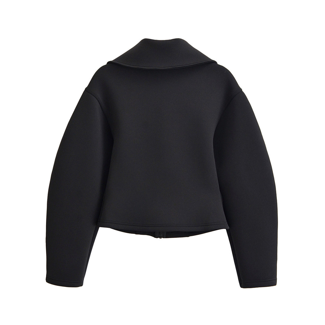 Damen geformte Neoprenjacke mit übergroßem Kragen und taillierter Cropped-Silhouette Echo Archiv