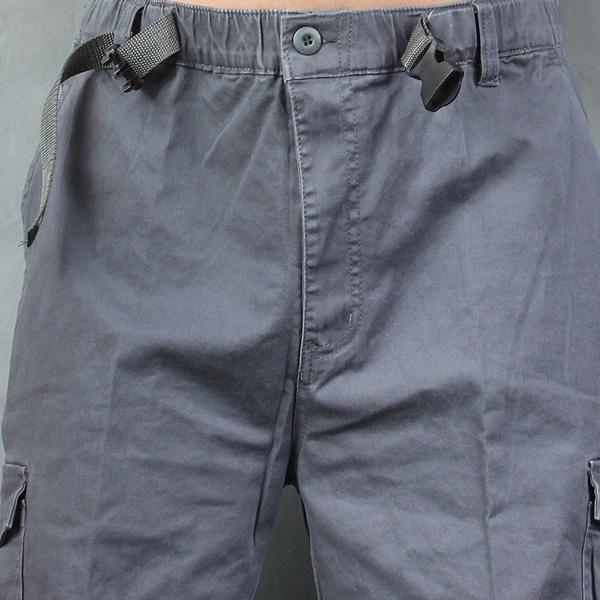 Herren Weite Utility-Cargohose aus Baumwollcanvas mit Mehrfach-Taschen und Kordelbund Echo Archiv
