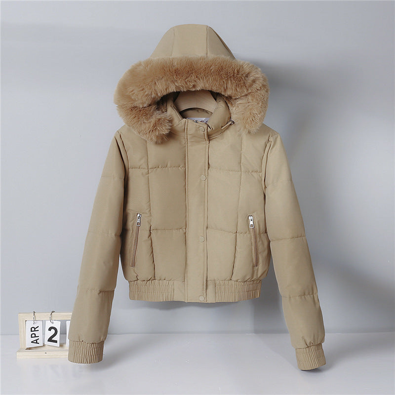 Damen nan gesteppte Bomberjacke mit Kapuze und Kunstfellbesatz Echo Archiv