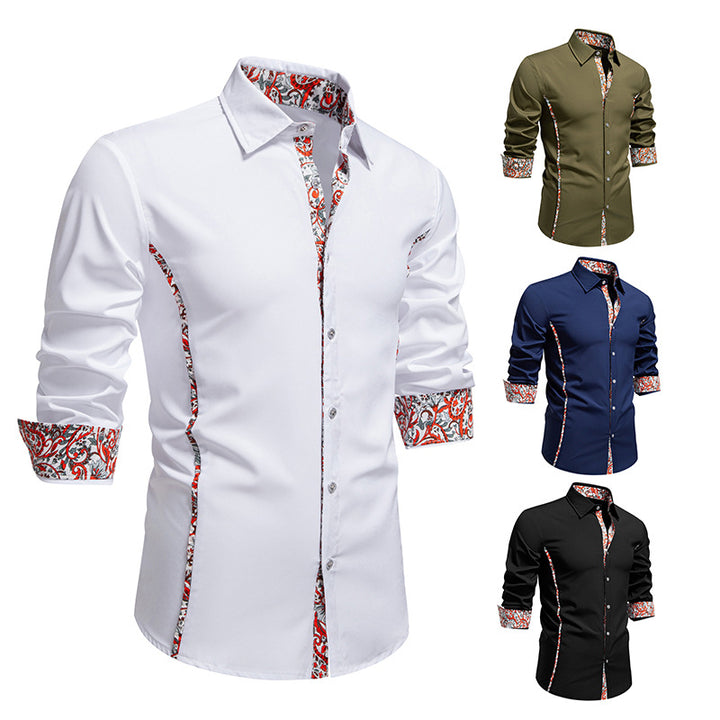 Herren Langarmhemd mit floralem Design und modernem Schnitt Echoarchiv