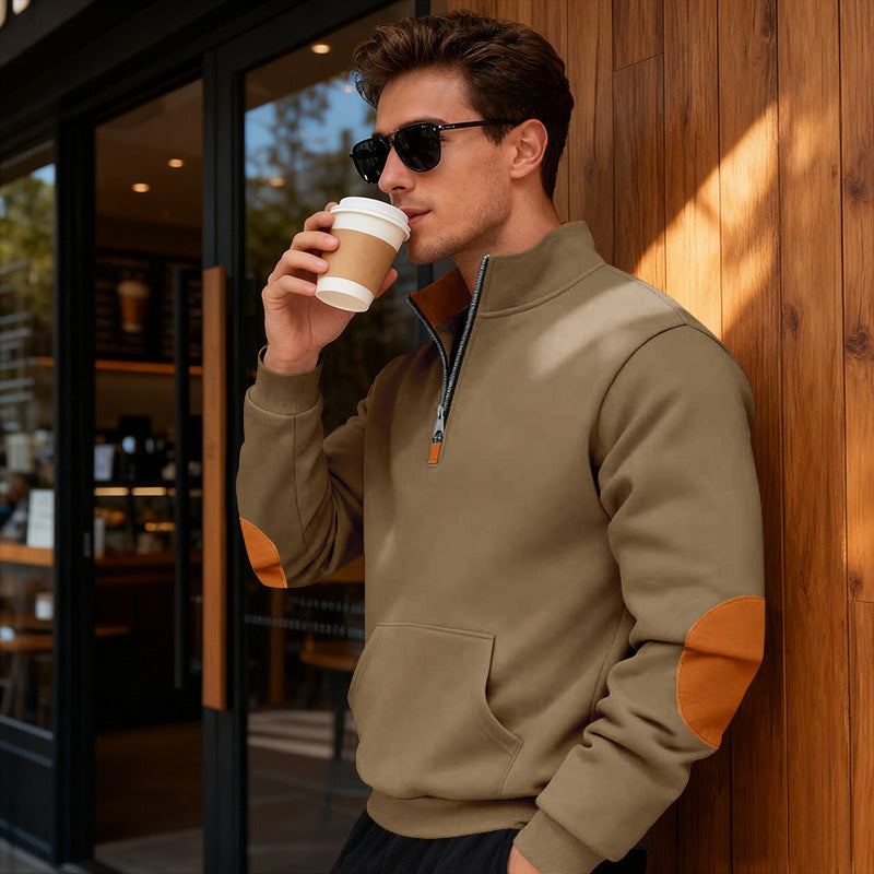 Herren Sportlicher Pullover mit Stehkragen und Reißverschluss Echoarchiv