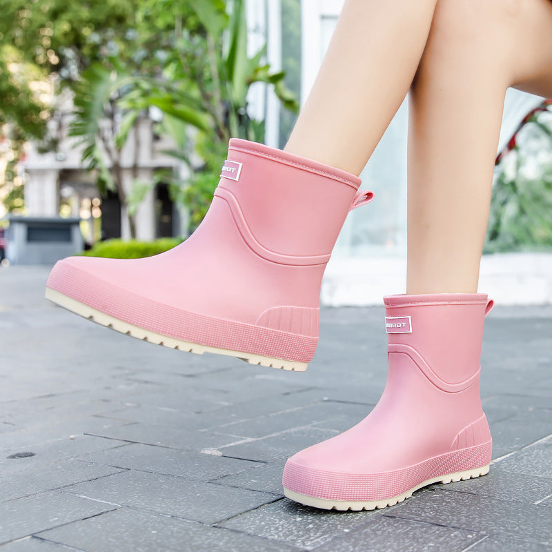 Damen Wasserdichte Kurz-Gummistiefel mit rutschfester Profilsohle und komfortabler Innensohle Echoarhiv – Lioré