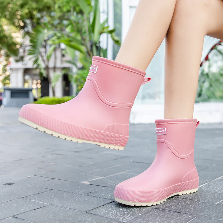 Damen Wasserdichte Kurz-Gummistiefel mit rutschfester Profilsohle und komfortabler Innensohle Echoarhiv – Lioré