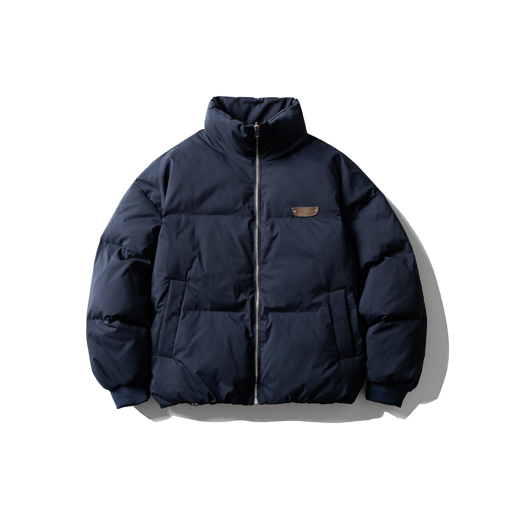 Herren Boxy-Pufferjacke mit hohem Stehkragen und minimalistischer Außenhülle Echoarchiv