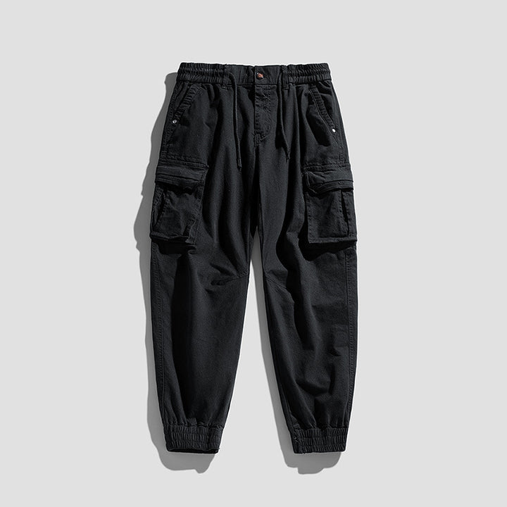 Herren Cargo-Joggerhose im Tactical-Streetstyle mit elastischem Bund, Klapp‑Utility‑Taschen und gerippten Beinabschlüssen Echo Archiv