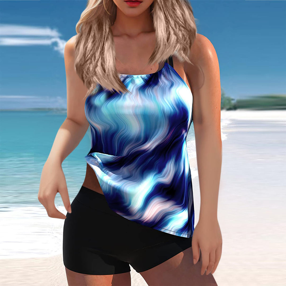 Damen Sportliches Tankini-Set mit stylischem Oberteil und bequemen Shorts Echo Archiv