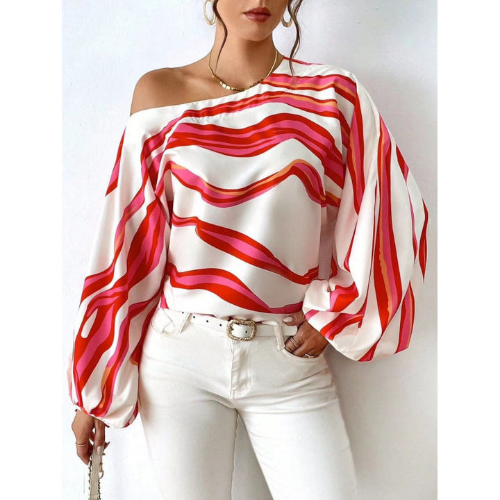 Damen Off-Shoulder Bluse mit kunstvollem Muster und voluminösen Ärmeln Echo Archiv