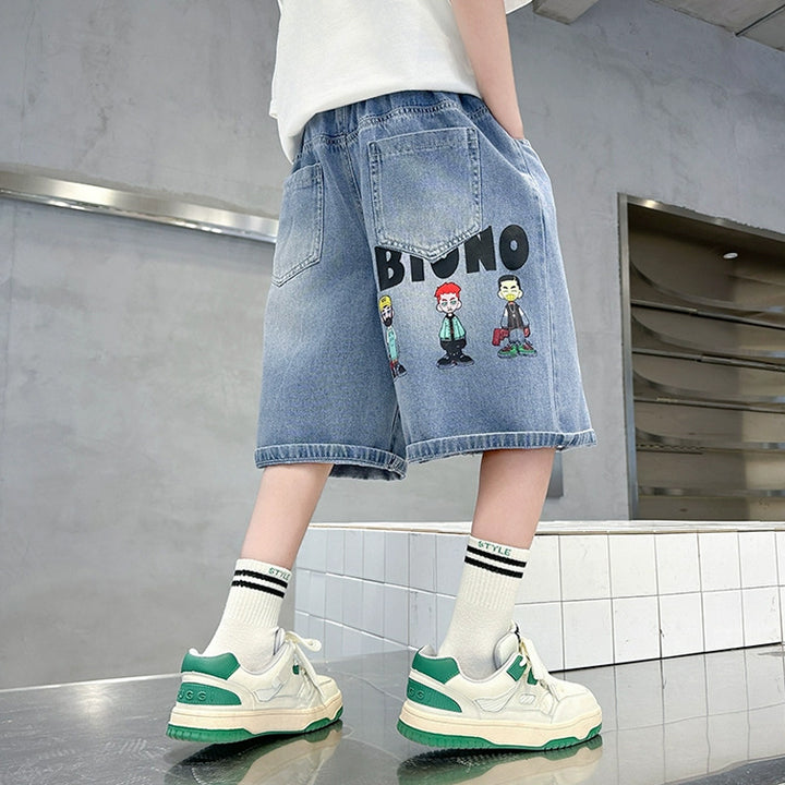 Unisex lässige Denim-Shorts mit abnehmbarem Aufdruck Echo Archiv