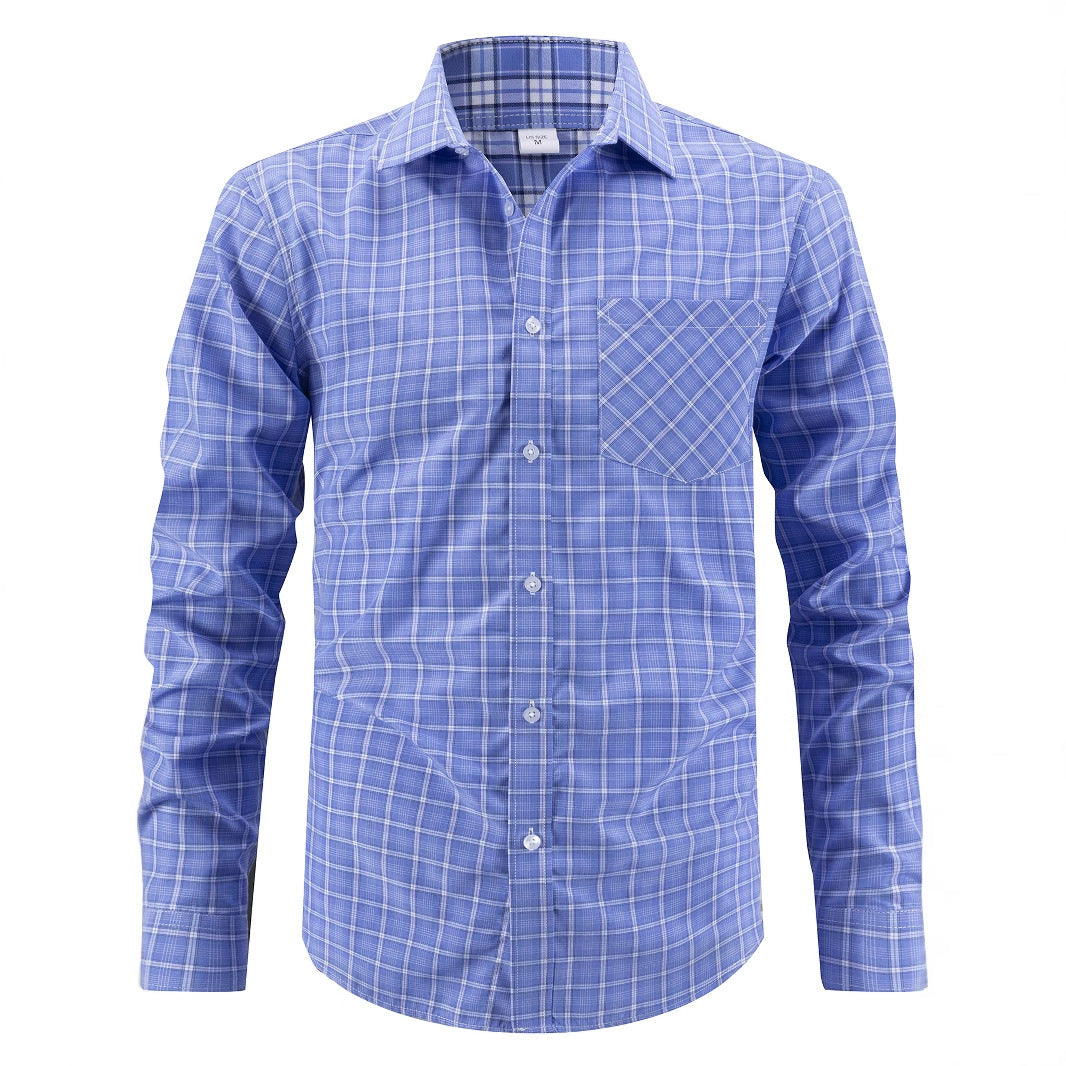 Herren kariertes Langarmhemd mit hochwertiger Baumwollmischung und bequemer Passform Echoarchiv