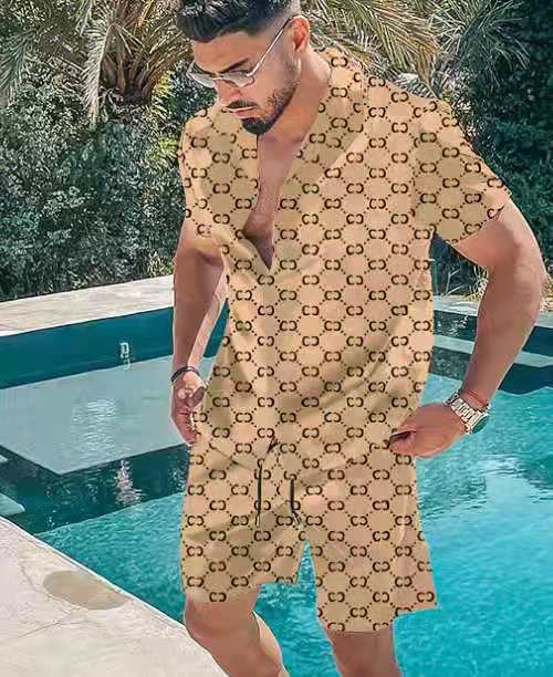 Herren Kurzarm-Hemd und Shorts Set Echoarchiv
