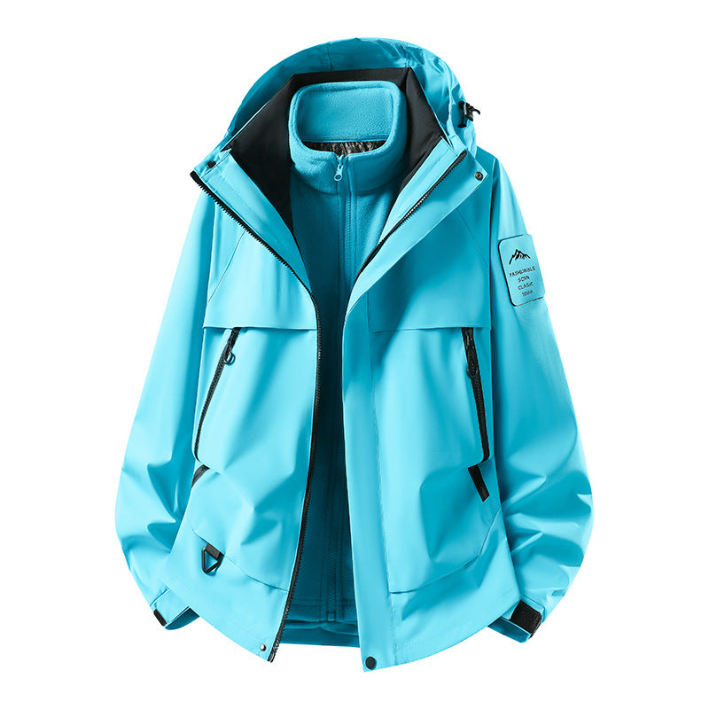 Herren modulare wasserdichte Outdoorjacke mit herausnehmbarer Fleece-Innenjacke, Kapuze und Reißverschlusstaschen Echo Archiv