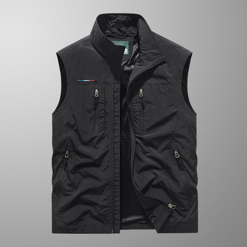 Herren Multifunktionale Outdoor-Utility‑Weste mit Mesh‑Innenfutter und zahlreichen Taschen – Marzano