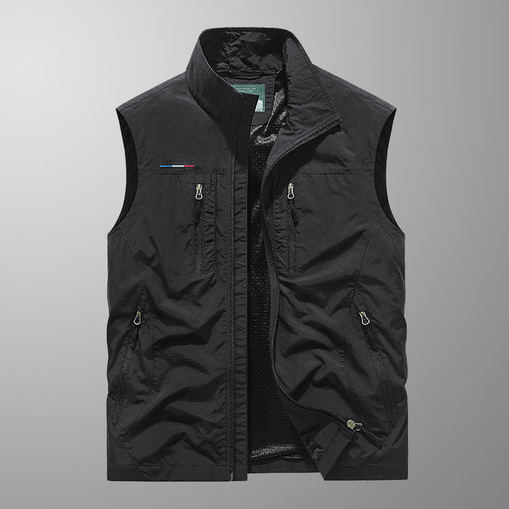 Herren Multifunktionale Outdoor-Utility‑Weste mit Mesh‑Innenfutter und zahlreichen Taschen – Marzano