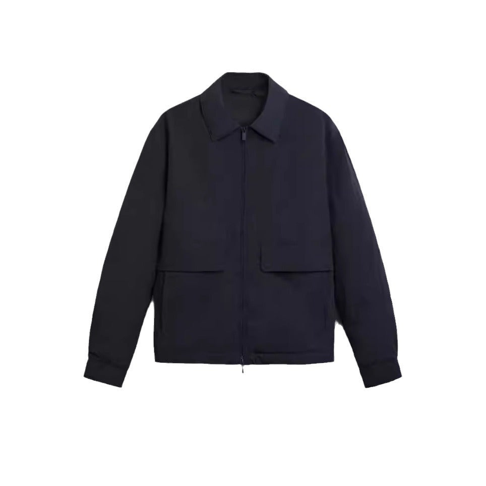 Herren urbane Utility-Jacke mit praktischen Taschen und hohem Kragen Echoarchiv